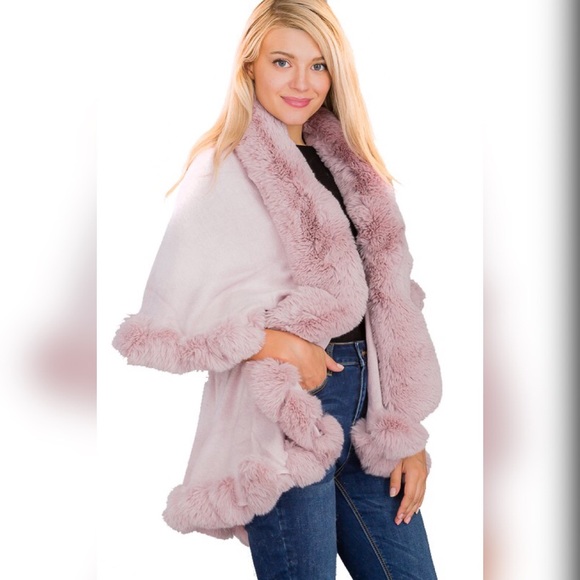 Great Gift Valentine Pink Luxurious Faux Fur Coat - Picture 8 of 11